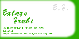 balazs hrubi business card